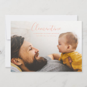 モダンスクリプト名フォト水玉模様誕生 案内状