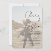 モダンスクリプト名写真Qrコー結婚ド 招待状 (正面)