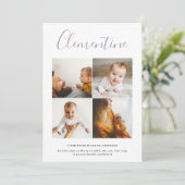 モダンスクリプト名数々の写真水玉模様誕生 案内状 (スタンド正面)