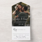 モダンスクリプト名結婚写真 オールインワン招待状 (内側)