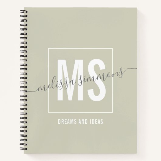 モダンスクリプト名monogram ノートブック (正面)