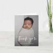 モダンスクリプト宗教写真洗礼 サンキューカード (正面)
