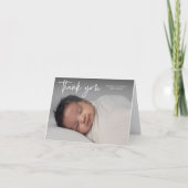 モダンスクリプト宗教写真洗礼 サンキューカード (正面)