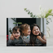 モダンスクリプト平和愛喜びクリスマスの写真 箔シーズンカード (立ち正面)