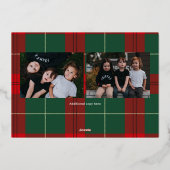 モダンスクリプト平和愛喜びクリスマスの写真 箔シーズンカード (裏面)