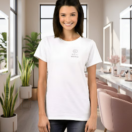 モダンスクリプト従業員名メイクスタジオロゴ Tシャツ