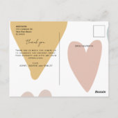 モダンスクリプト感謝 3枚の写真 ベビーシャワー ポストカード (裏面)