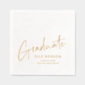 モダンスクリプト手書き卒業 箔ナプキン (正面)
