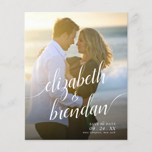 モダンスクリプト日付の予算を保存結婚する (正面)