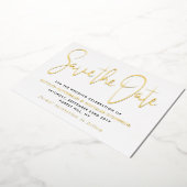 モダンスクリプト日付の保実在存 箔招待状 (回転した状態)