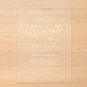 モダンスクリプト白ポル結婚ガル アクリル招待状 (正面)