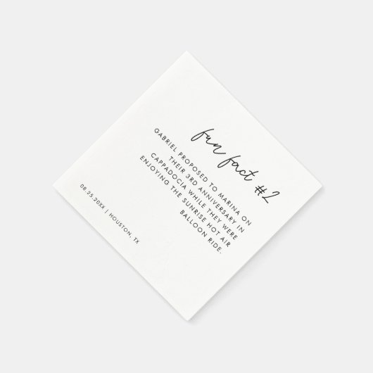 モダンスクリプト白黒おもしろいファクト# 2結婚 スタンダードカクテルナプキン (角)