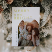 モダンスクリプト箔アーチ写真ファミリーハolidayカード 箔シーズンカード