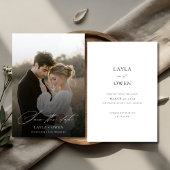 モダンスクリプト素朴ミニマル結婚Bohoの写真 セーブザデート