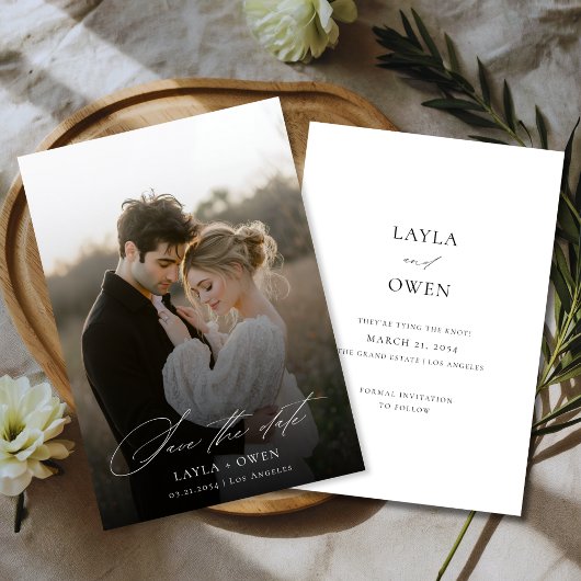 モダンスクリプト素朴ミニマル結婚Bohoの写真 セーブザデート