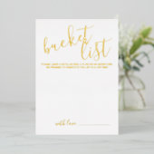 モダンスクリプト結婚のバケットリスト金ゴールド 箔招待状 (立ち正面)