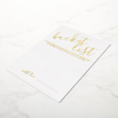 モダンスクリプト結婚のバケットリスト金ゴールド 箔招待状 (回転した状態)