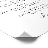 モダンスクリプト結婚式ドリンクメニュー看板 ポスター (角)