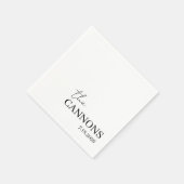 モダンスクリプト結婚式名前と日付のオリジナルデザイン スタンダードカクテルナプキン (角)
