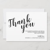 モダンスクリプト結婚式感謝カード 招待状 (正面)