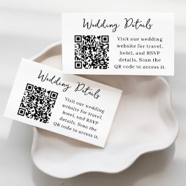 モダンスクリプト結婚式詳細QRカード 名刺