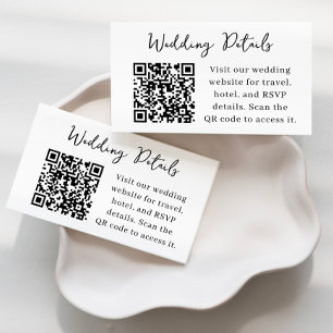 モダンスクリプト結婚式詳細QRカード 名刺
