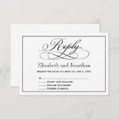 モダンスクリプト結婚式返信カード 出欠カード (正面/裏面)