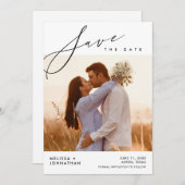 モダンスクリプト結婚式 夕食会 セーブザデート (正面/裏面)