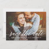 モダンスクリプト結婚式 Save The Date カード (正面)