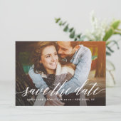 モダンスクリプト結婚式 Save The Date カード (スタンド正面)