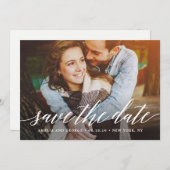 モダンスクリプト結婚式 Save The Date カード (正面/裏面)
