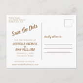 モダンスクリプト結婚式Save the Date フォト 案内ポストカード (裏面)