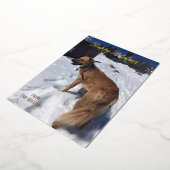 モダンスクリプト縦わんこ写真ホリデーカード 箔シーズンカード (回転した状態)