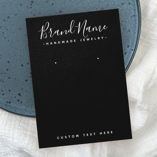 モダンスクリプト追加ロゴ黒イヤリング表示カード