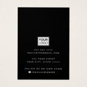モダンスクリプト追加ロゴ黒イヤリング表示カード (裏面)