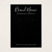 モダンスクリプト追加ロゴ黒イヤリング表示カード (正面)