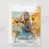 モダンスクリプト2写真 卒業パーティー 招待状 (正面)