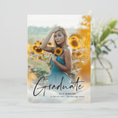 モダンスクリプト2写真 卒業パーティー 招待状 (スタンド正面)