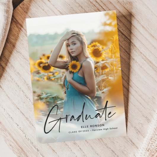 モダンスクリプト2写真 卒業パーティー 招待状