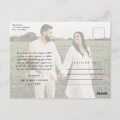 モダンスクリプト2枚の写真の結婚式のお礼 ポストカード (裏面)