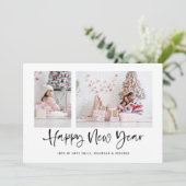 モダンスクリプト2枚の写真 謹賀新年 2027年 カレンダー シーズンカード (スタンド正面)