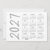 モダンスクリプト2枚の写真 謹賀新年 2027年 カレンダー シーズンカード (裏面)