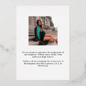 モダンスクリプト2 フォト 卒業おめでとう 箔招待状 (裏面)