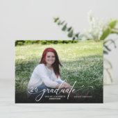 モダンスクリプト2 フォト 水平 卒業 招待状 (スタンド正面)