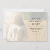 モダンスクリプト2 フォト 水平 卒業 招待状 (裏面)