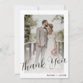 モダンスクリプト2-Photoの結婚サンキューカード サンキューカード (正面)