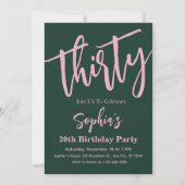 モダンスクリプト30歳の誕生日パーティーの写真 招待状 (正面)