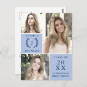 モダンスクリプト3 フォト 卒業パーティー 招待状 (正面/裏面)