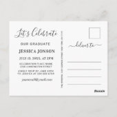 モダンスクリプト3 フォト 卒業パーティー 招待状 (裏面)