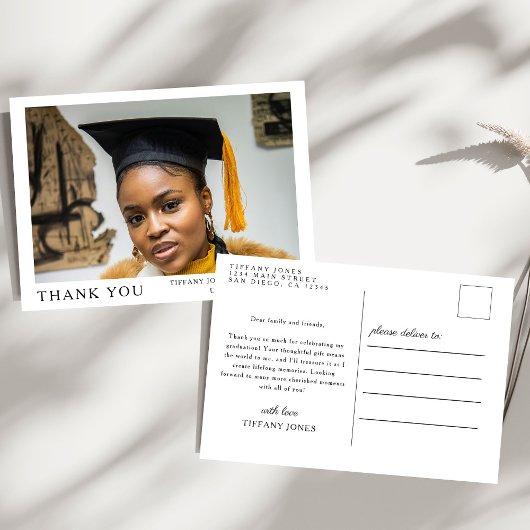 モダンスクリプト3 フォト 卒業 ありがとう ポストカード